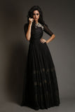 Black Embroidered Gown