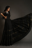 Black Embroidered Gown