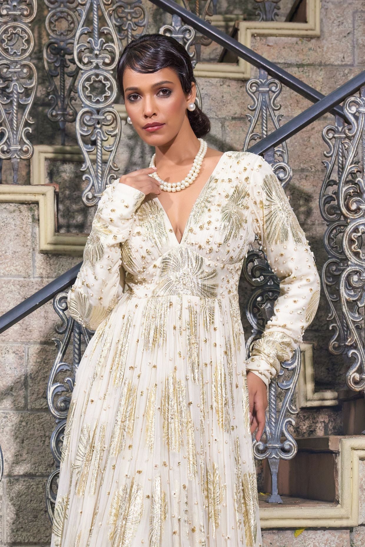 Ivory Anarkali Gown