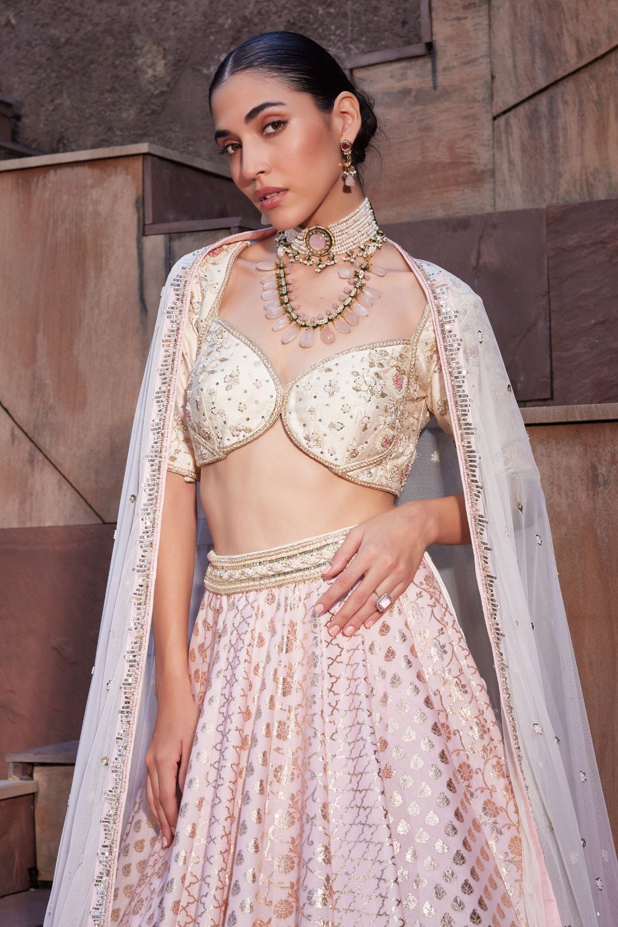 ROSE ROYAL OMBRE DYED LEHENGA SET
