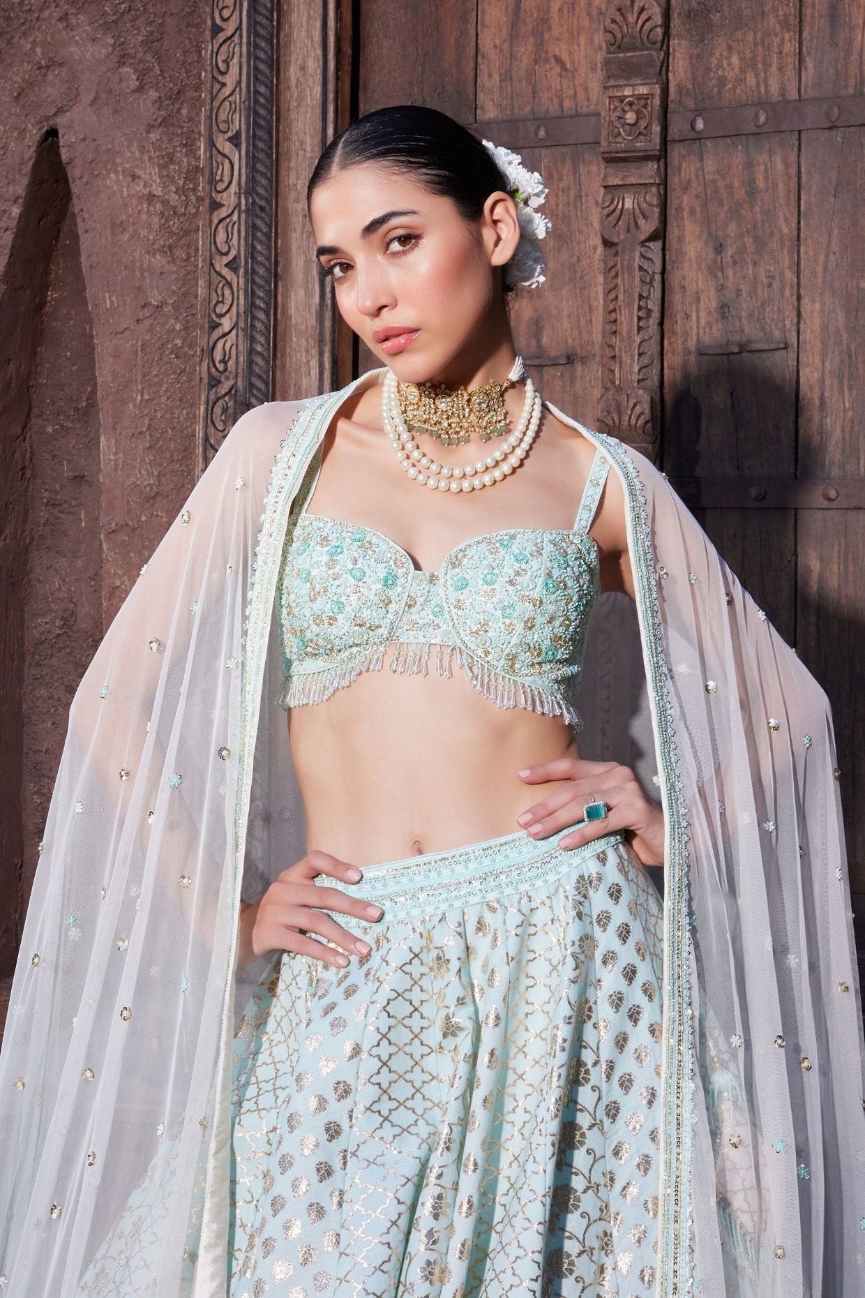 Blue Mirage Ombre Dyed Lehenga Set