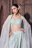 Blue Mirage Ombre Dyed Lehenga Set