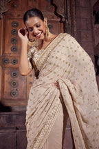 Golden Splendor Dabka Saree Set