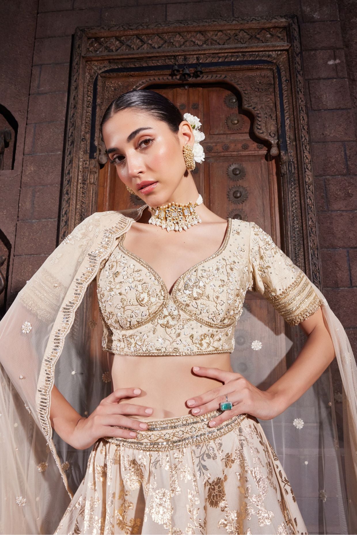 GOLDEN BLOOM LEHENGA SET