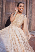 Vintage Rose Gold Anarkali Set