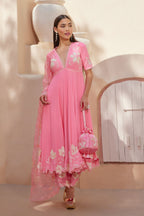 Bubblegum Pink Anarkali Set