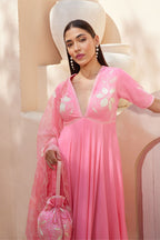 Bubblegum Pink Anarkali Set