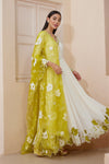 IVORY CREPE ANARKALI SET