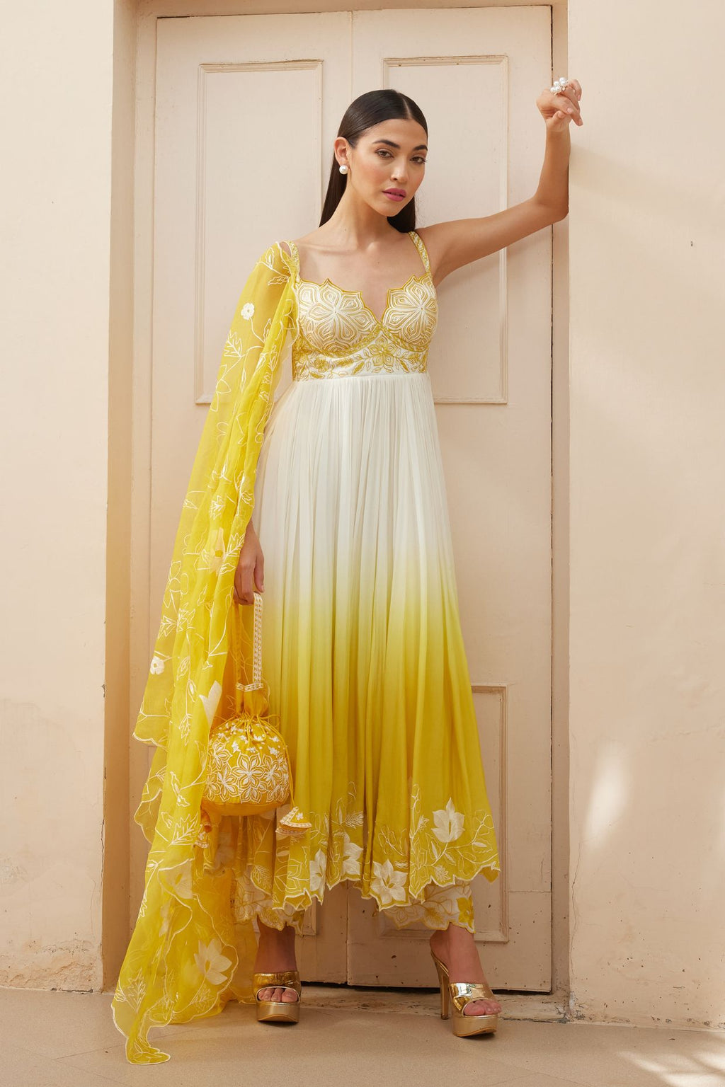 Ombre Dyed Anarkali Set