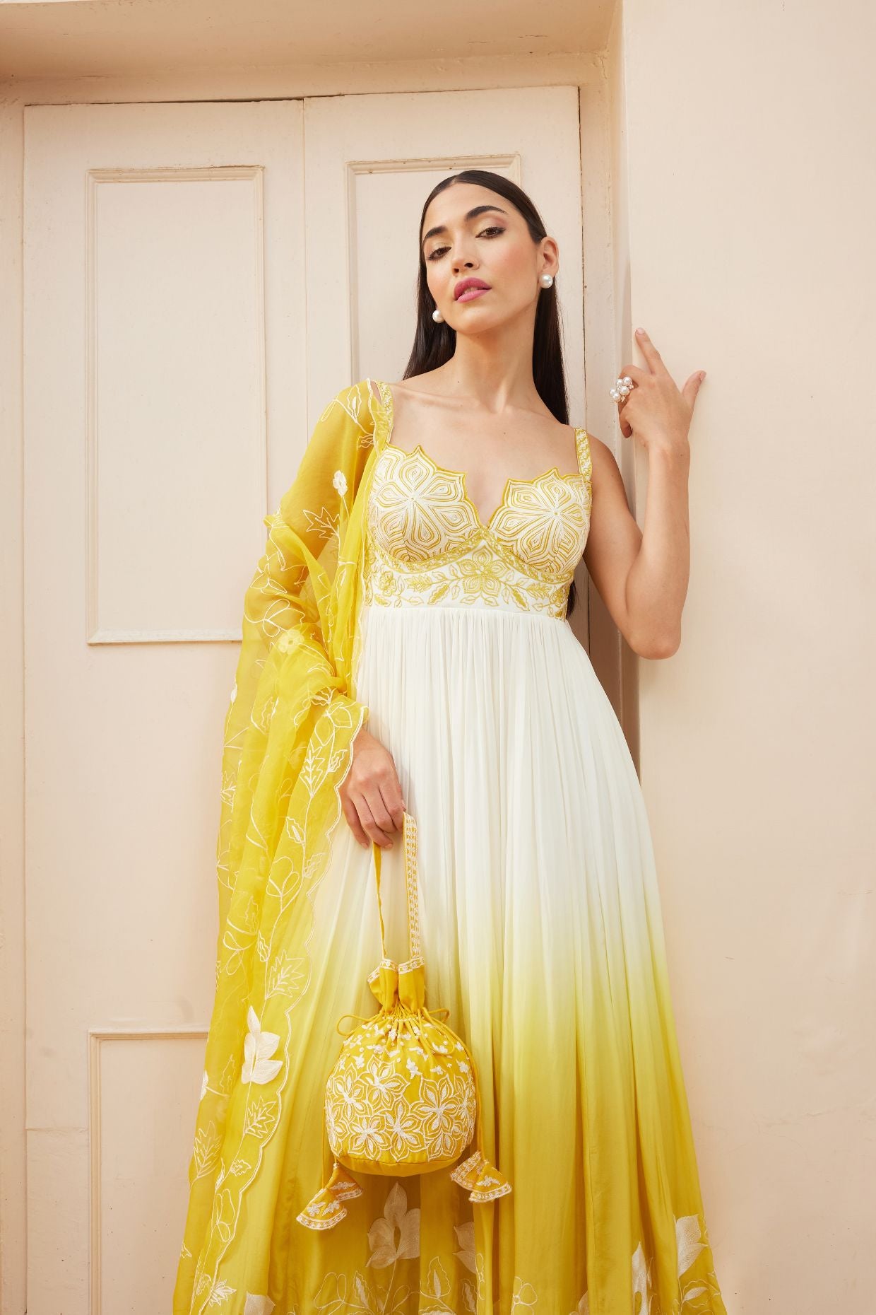 Ombre Dyed Anarkali Set