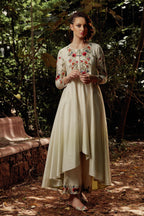 Ivory Ombre Dyed Embroidered Plazo Set