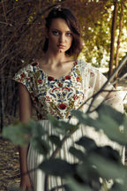 Ivory Multi Colored Embroidered Anarkali Suit