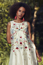 Ivory Multi-Colored Embroidered Kurta Set