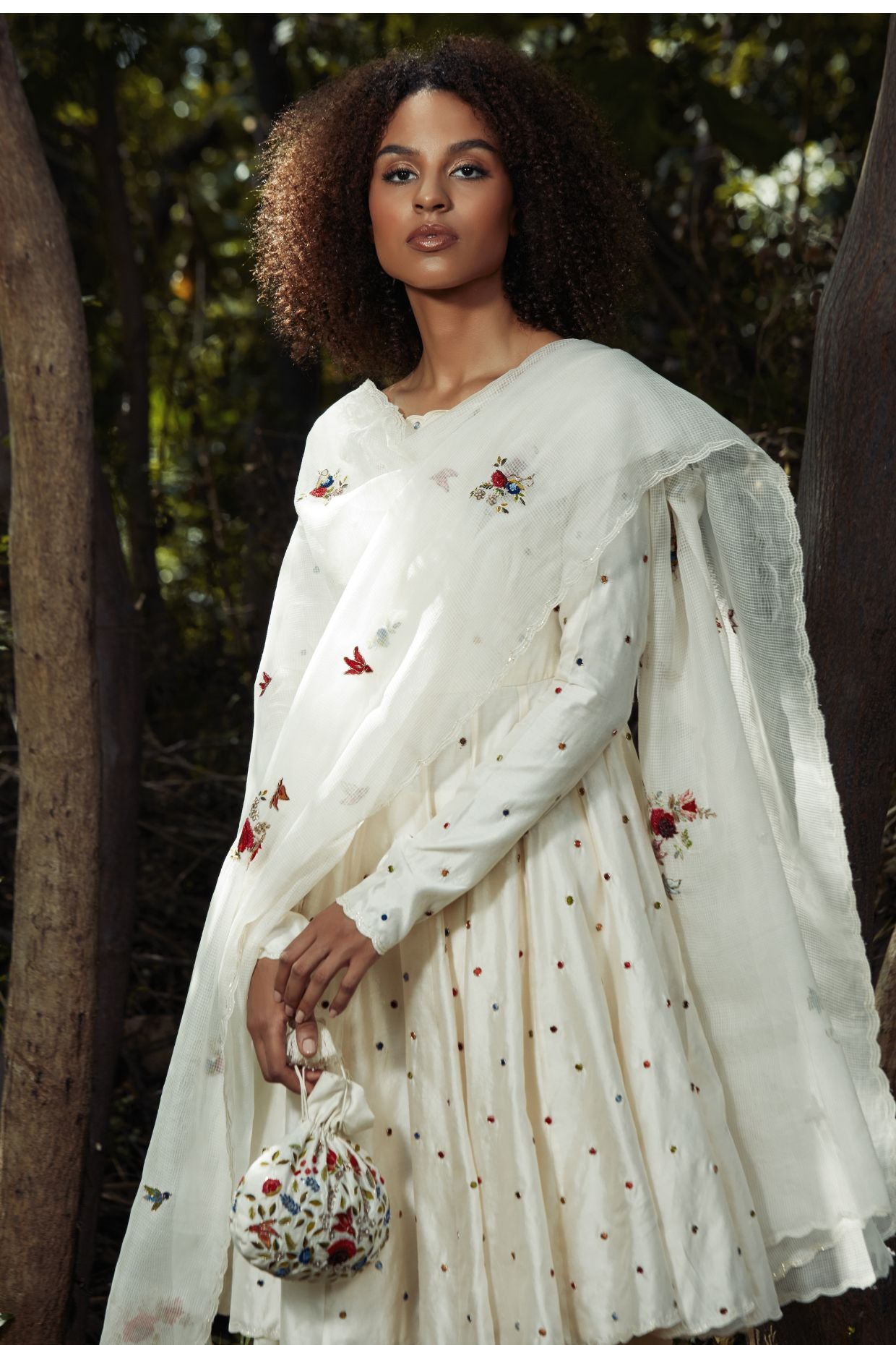 Polka Dotted Kurta With Dhoti Pant