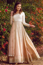 Peach And Ivory Ombre Dyed Anarkali