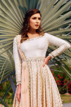 Peach And Ivory Ombre Dyed Anarkali