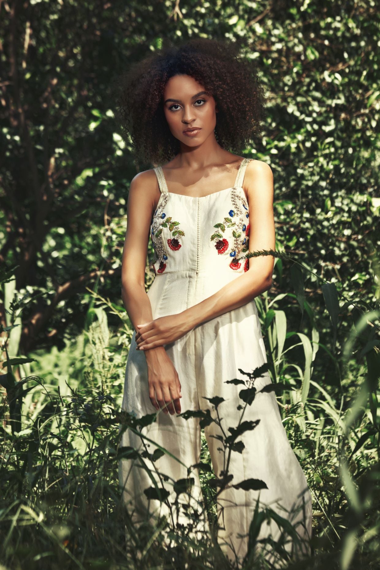 Ivory Embroidered Jumpsuit