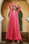 Pink Crinkle Jacket Set