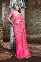 Fushia Pink Saree Set