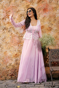 Lilac Anarkali With Waistcoat