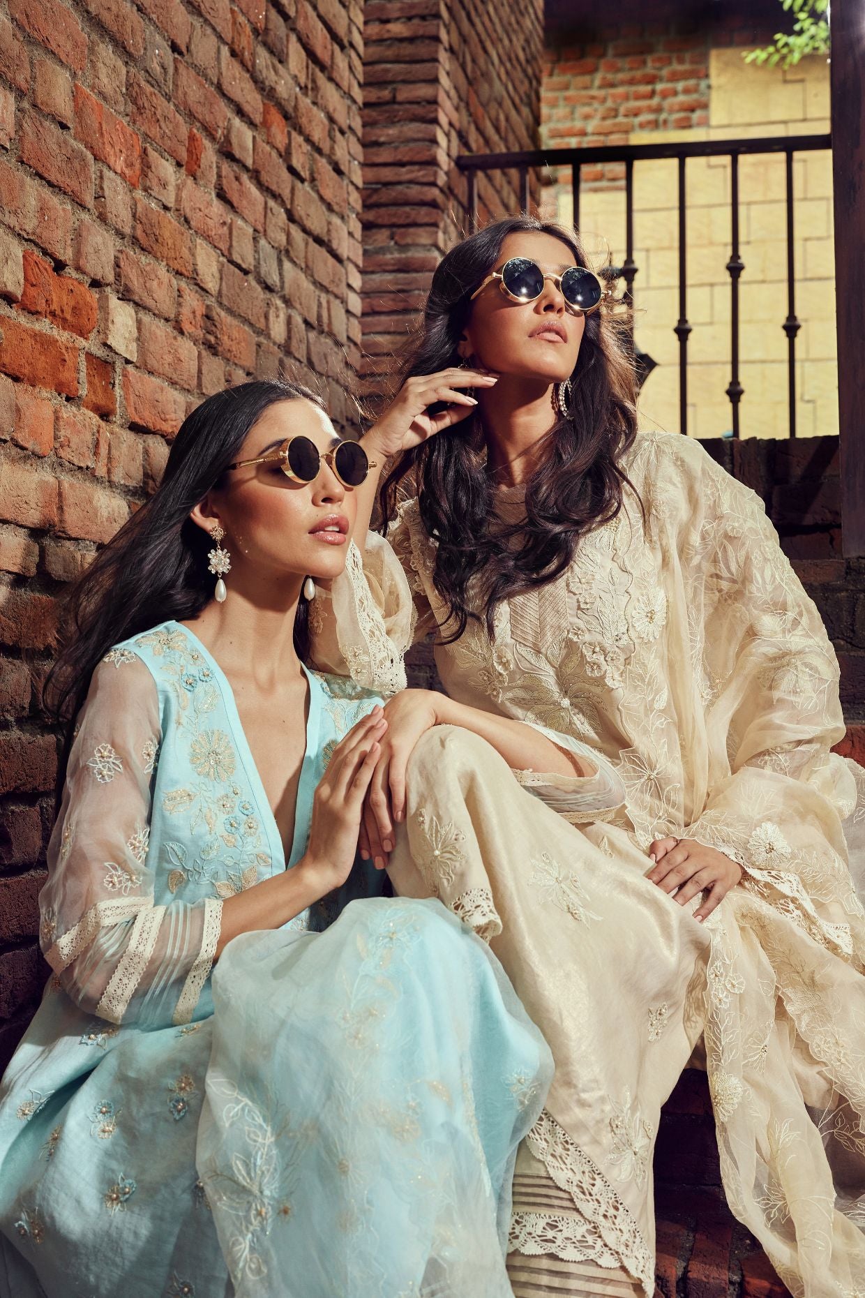 Beige Cotton Linen Embroidered Kurta Set