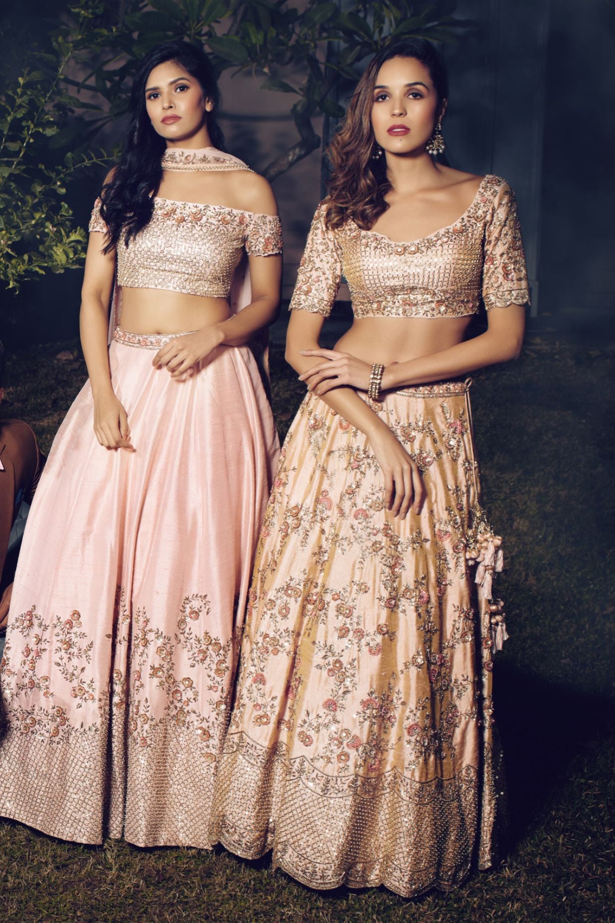 Misty Rose Embroidered Lehenga Set