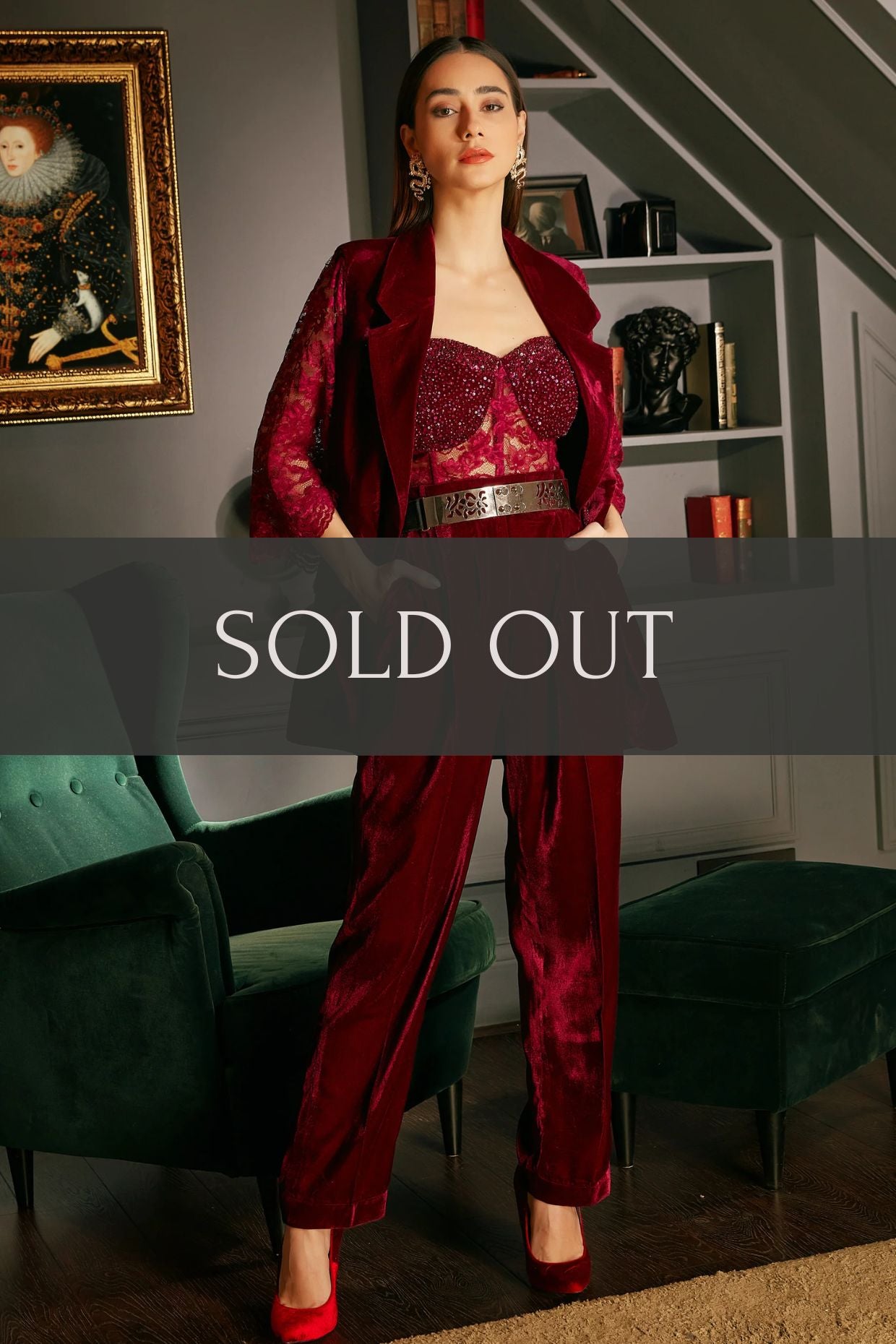 SALE - Wine Velvet Power Suit