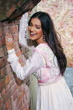 Ombre Anarkali With Waistcoat