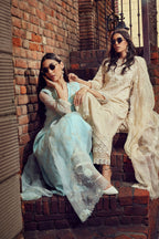 Powder Blue Cotton Linen Kurta Set