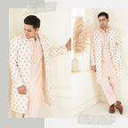 Classic Ivory Embroidered Sherwani Set