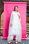 IVORY LINEN EMBROIDERED KURTA SET