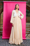 APRICOT ANARKALI WITH WAISTCOAT