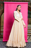 APRICOT ANARKALI WITH WAISTCOAT