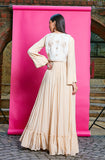 APRICOT ANARKALI WITH WAISTCOAT