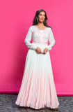 OMBRE ANARKALI WITH WAISTCOAT