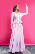 Lilac Anarkali With Waistcoat