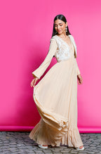 Apricoat Anarkali Set With Waistcoat
