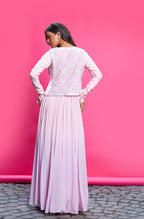 Lilac Anarkali With Waistcoat