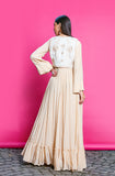 APRICOT ANARKALI WITH WAISTCOAT