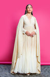 GOLD AND IVORY OMBRE DYED CREPE ANARKALI SET