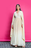 GOLD AND IVORY OMBRE DYED CREPE ANARKALI SET