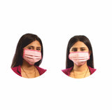 pink embroidered mask