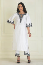White Chanderi Kurta Set