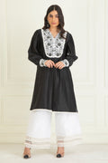 Black & White Chanderi Kurta Set