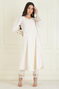 Classic Ivory Embroidered Chanderi Kurta Set