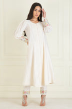 Classic Ivory Embroidered Chanderi Kurta Set