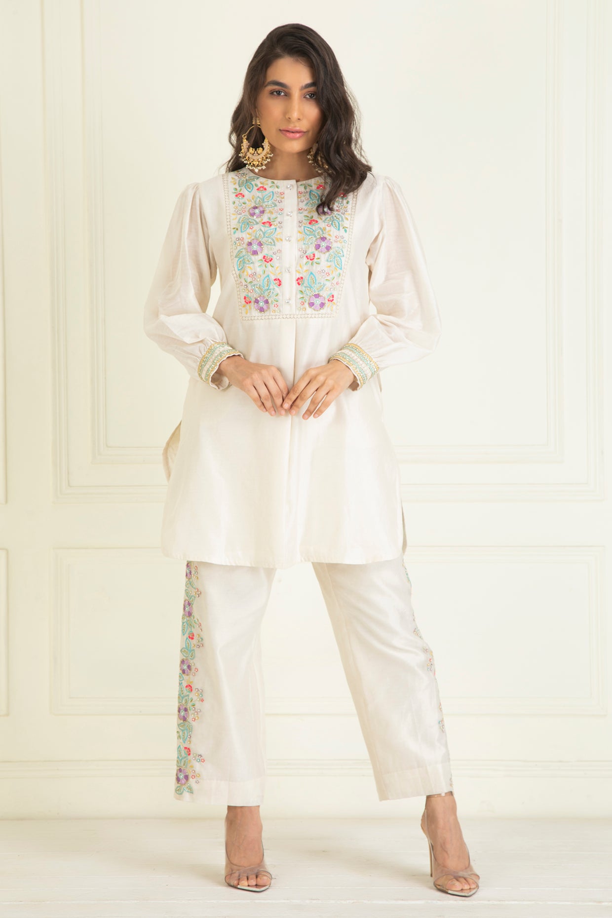 Classic Ivory embroidered Co-ord set