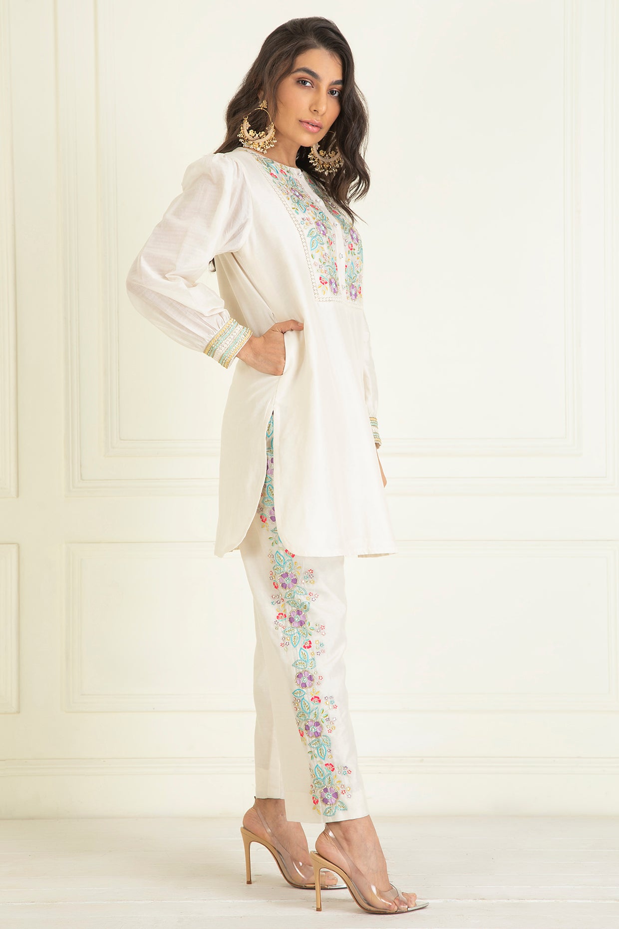 Classic Ivory Embroidered Co-Ord Set