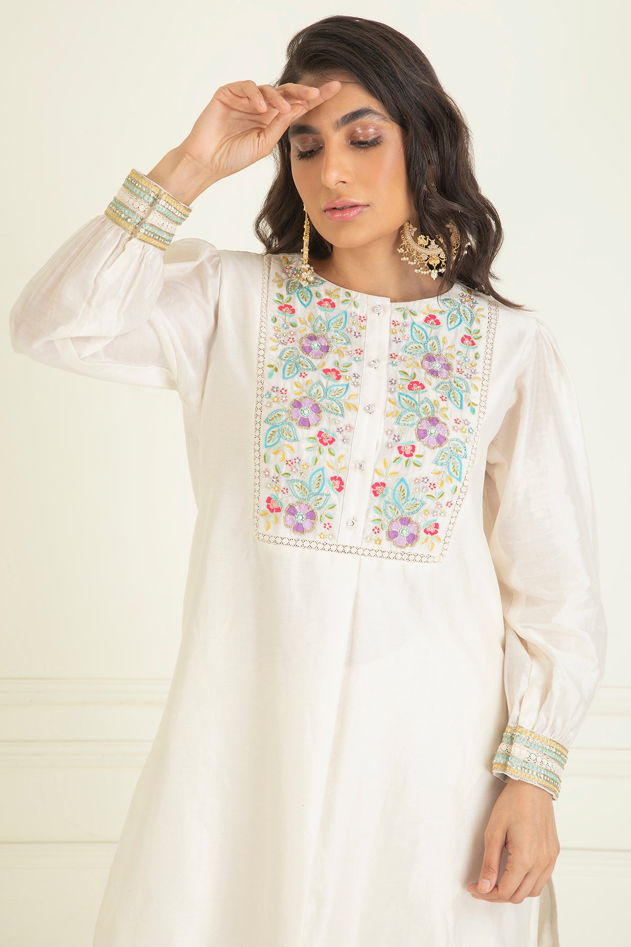 Classic Ivory Embroidered Co-Ord Set