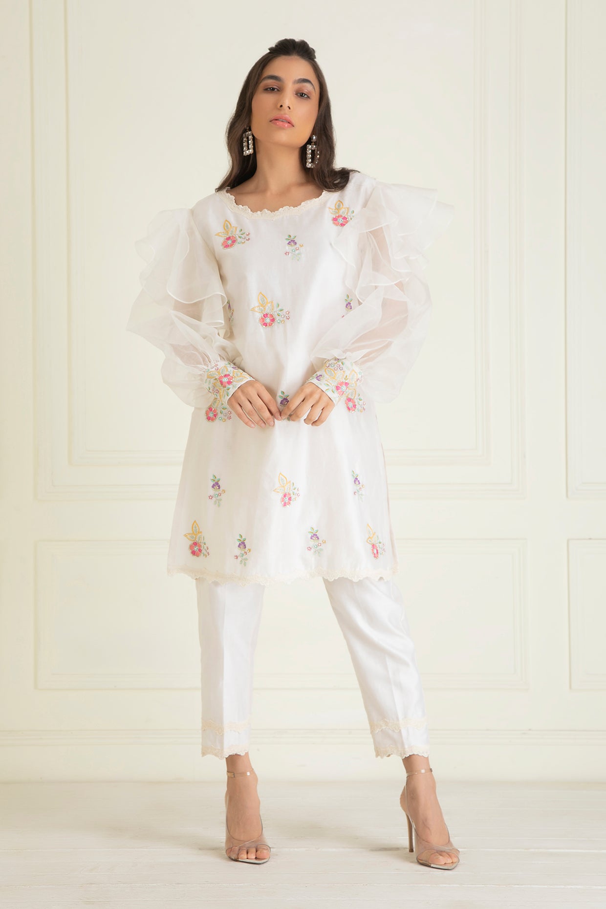 Classic Ivory Embroidered Kurta Set